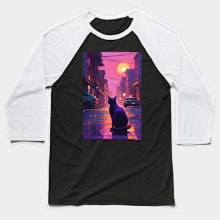 Cat in sunset Baseball T-Shirt